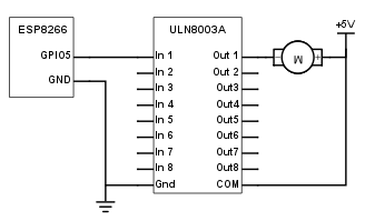 esp8266-uln2803-connection