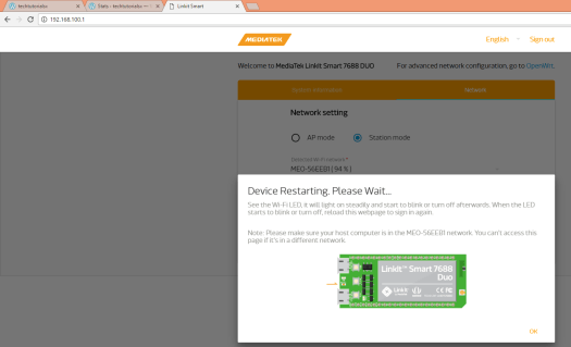 Linkit Smart Network rebooting.png