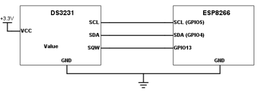 esp8266-ds3231-connection-design