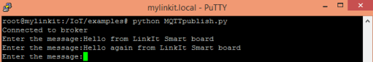 LinkIt Smart Duo publish MQTT topic message