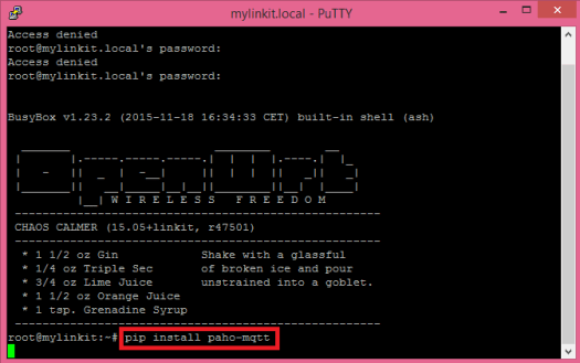 LinkIt Smart install paho-mqtt
