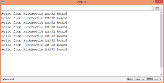 ESP32 Fire Beetle Hello World Arduino