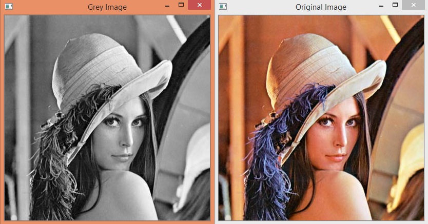 Output of the Node.JS OpenCV program, showing the image converted to grey scale.