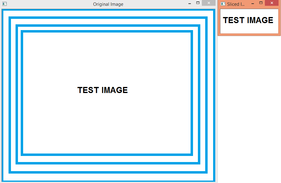 Output of the program, showing both the original image and the region of interest (ROI)